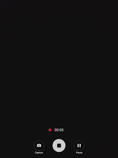 Press the stop icon to stop recording.The video clip is automatically saved.