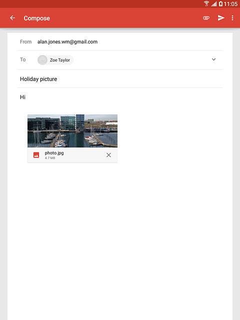 Press the send icon.