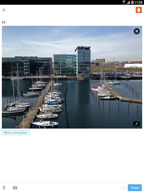 Key in the required text and press Tweet.