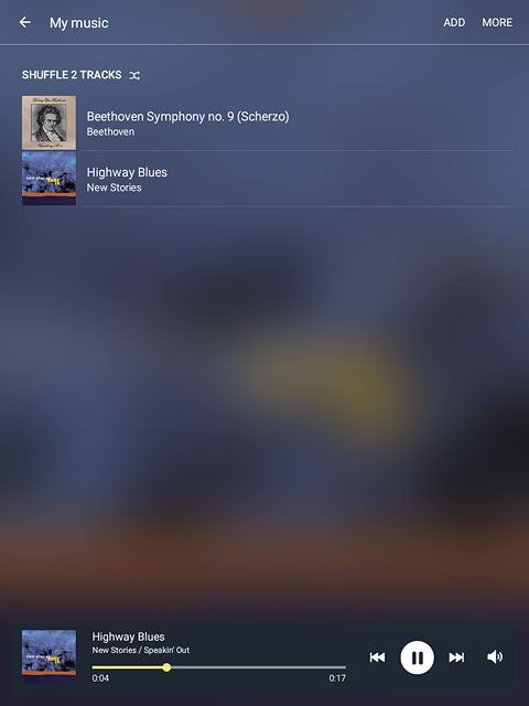 Press the album cover at the bottom the display.