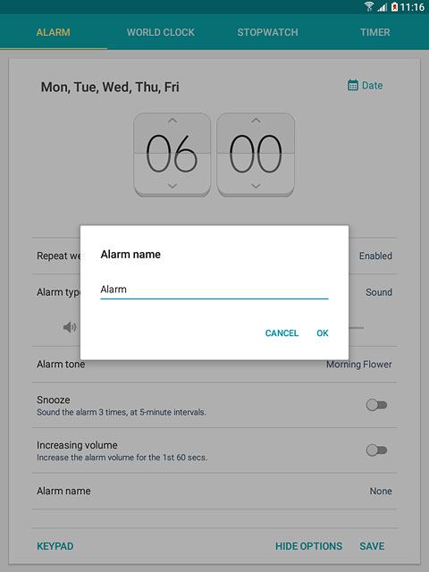 Key in the required name and press OK.