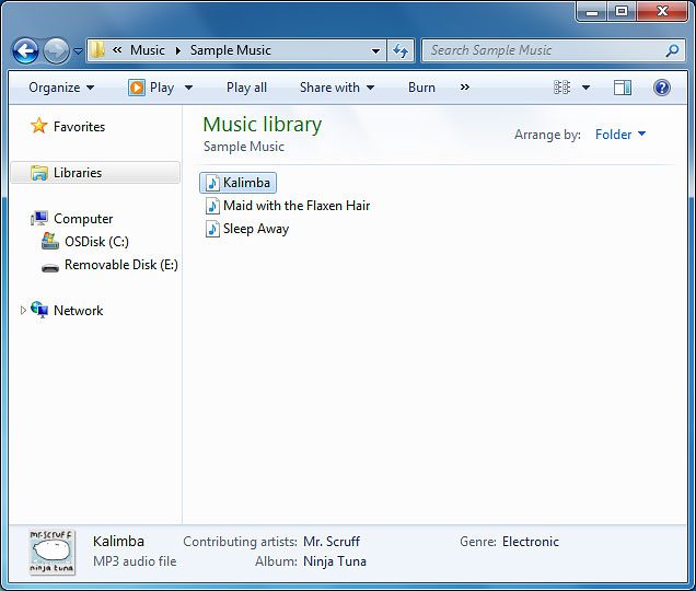 Highlight a file and move or copy it to the required location.