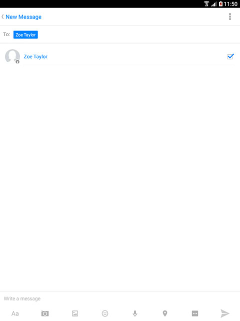 Press Write a message.