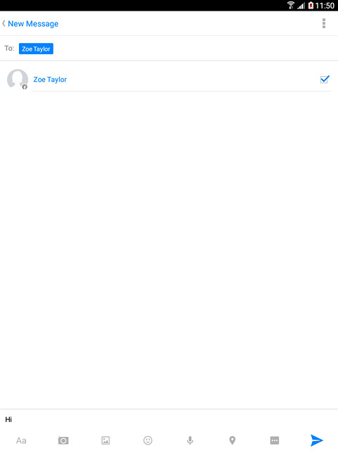 Write the required message and press the send icon.