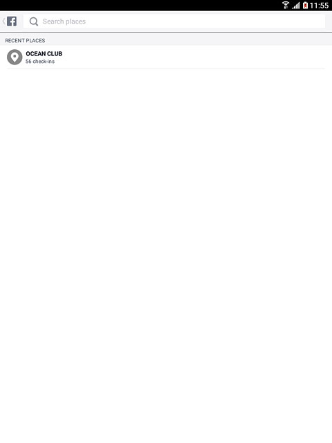 To check in at an existing location:Press the required location.