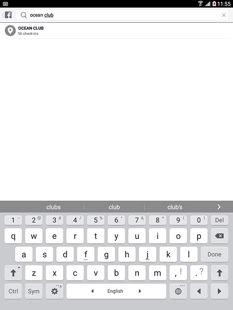 Key in the required search word.Press the required location.