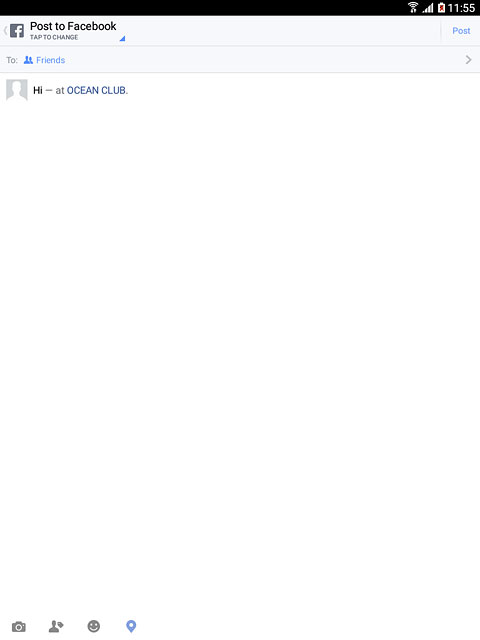 Key in the required text and press Post.