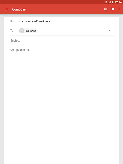 Press Subject and key in a subject.