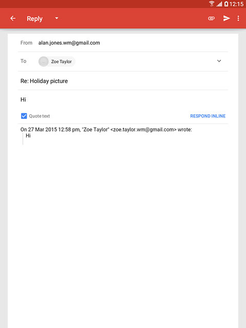 Write the required text and press the send icon.