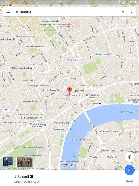 Press the destination at the bottom of the display.