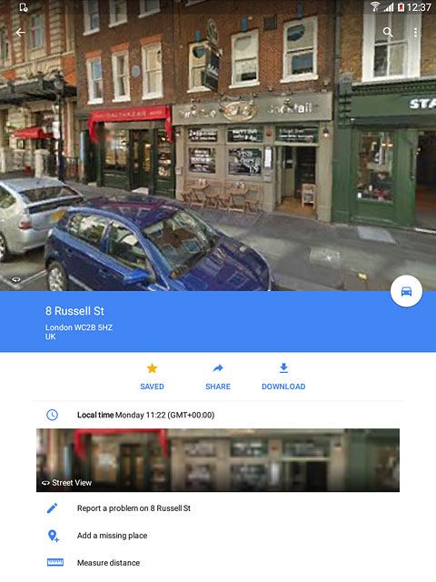 Press the travel information icon.
