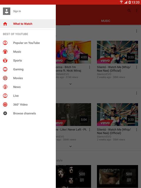 If your tablet doesn't log on to your Google account automatically, you can log on manually:Slide your finger right starting from the left side of the display.Press Sign in.