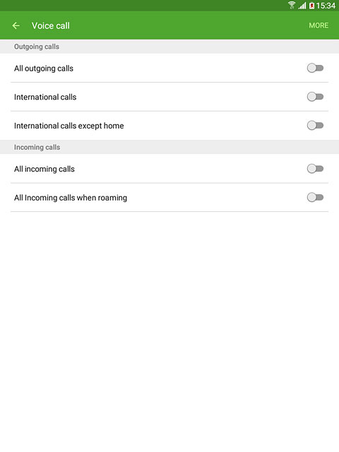All incoming calls when roaming
