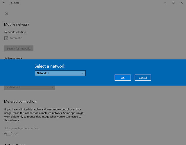 Click OK.The screen will tell you if you have access to the network you've chosen.