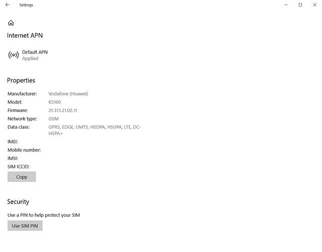 To turn on use of PIN:Click Use SIM PIN.