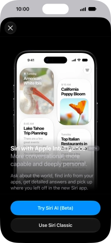 Press Try Siri AI and follow the instructions on the screen to turn on the function.