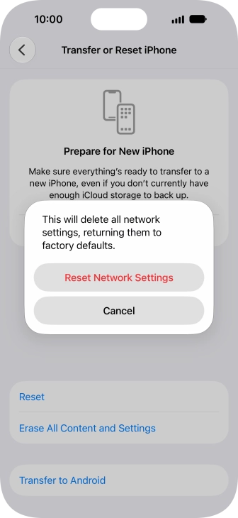 Press Reset Network Settings.