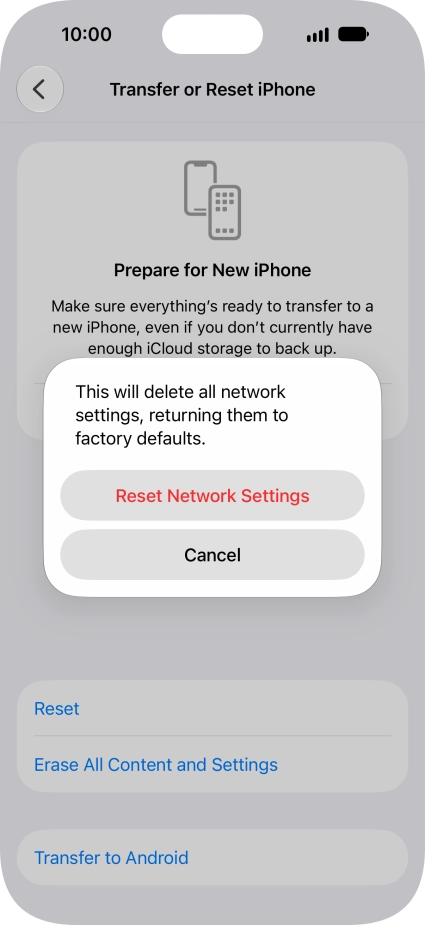 Press Reset Network Settings.