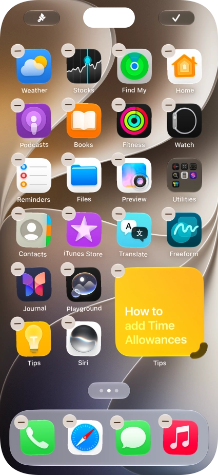 Press the confirm icon.