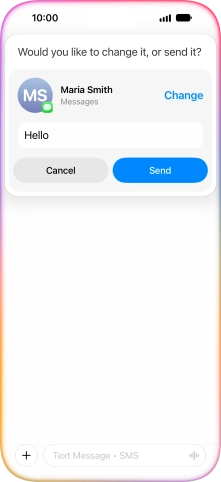 If an app is open on your phone, such as Messages, you can also use the functions available here, e.g.: REPLY [text].