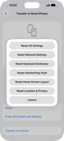 Press Reset All Settings.