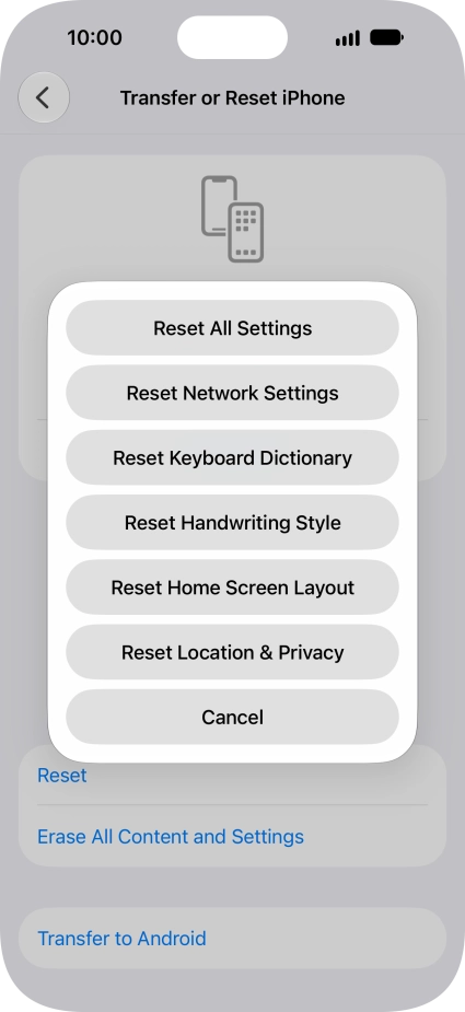 Press Reset All Settings.
