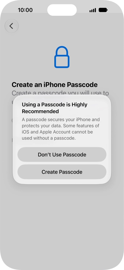 If you turn off the function, press Don't Use Passcode. If you turn off the function, press Don't Use Passcode.