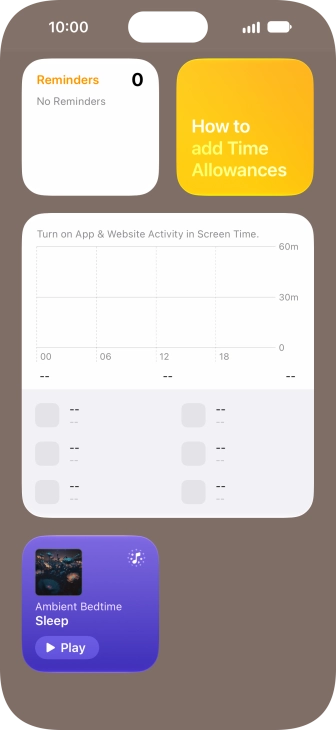 Press and hold the required widget until a pop-up menu is displayed.
