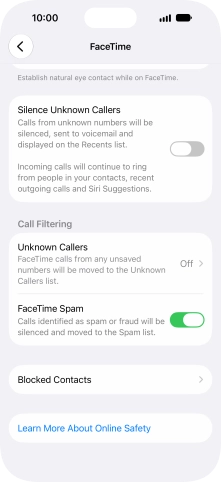 Press Unknown Callers.