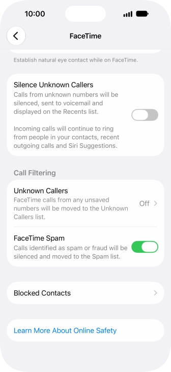 Press Unknown Callers.