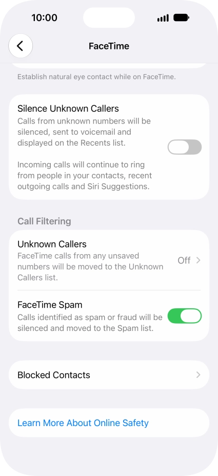 Press Unknown Callers.