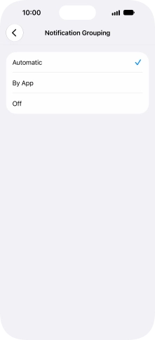 Press the required setting.