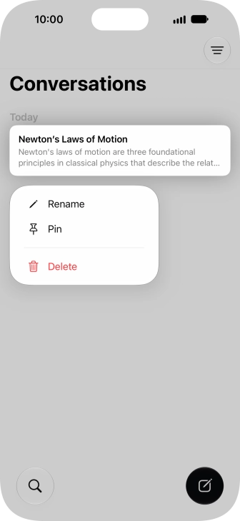 Press Rename and follow the instructions on the screen to rename the conversation.