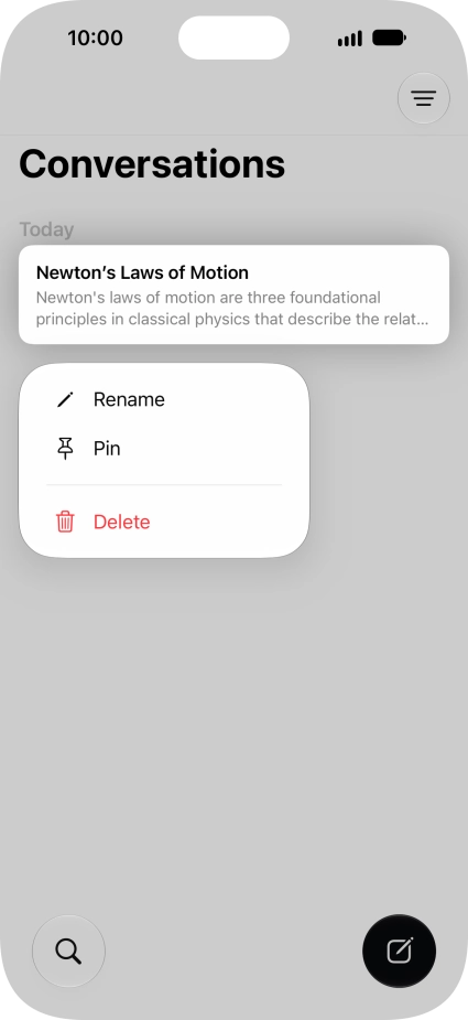 Press Rename and follow the instructions on the screen to rename the conversation.