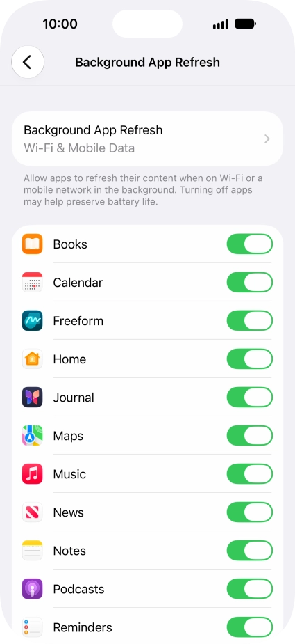 Press Background App Refresh.