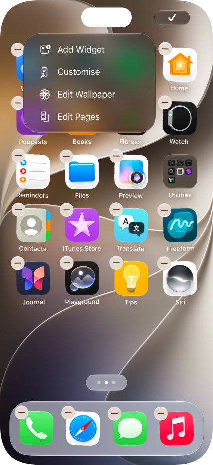 Press Customise.