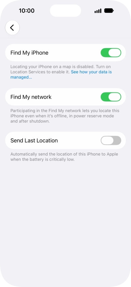 Press the indicator next to 