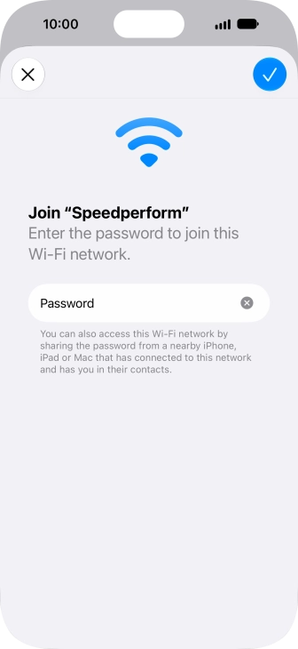 Press the confirm icon.
