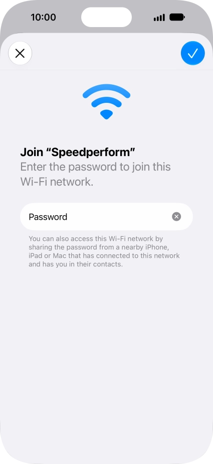Press the confirm icon.