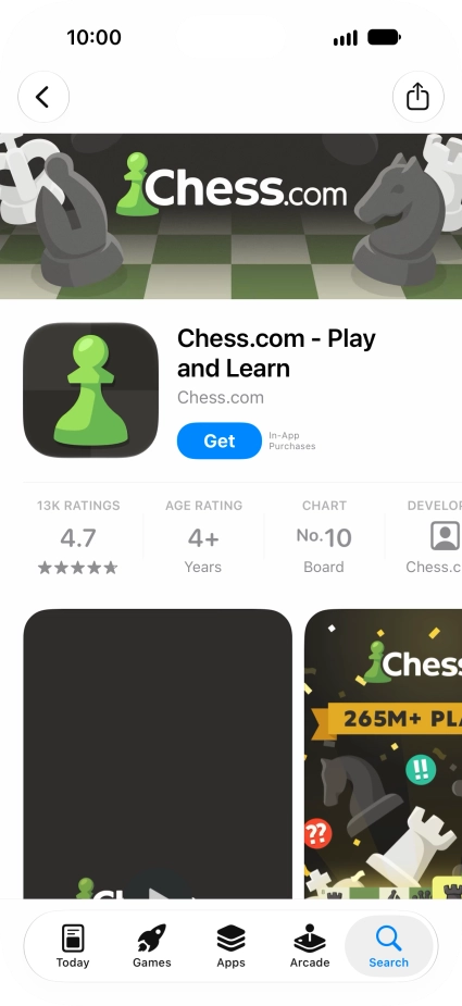 Press Get and follow the instructions on the screen to install the app.