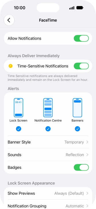 Press the indicator next to 