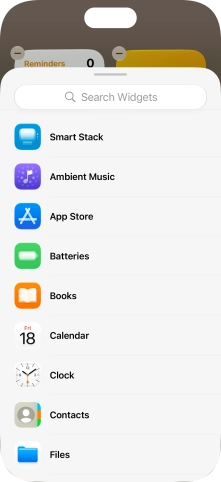 Press the required widget.