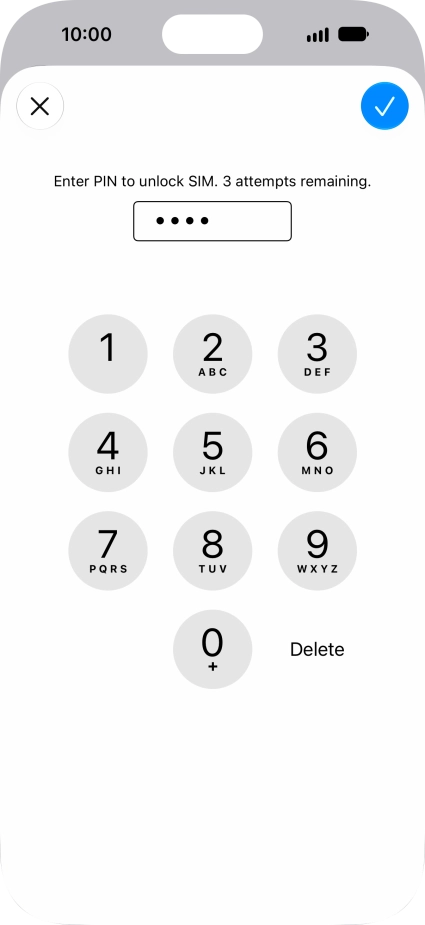 Key in your PIN and press the confirm icon.