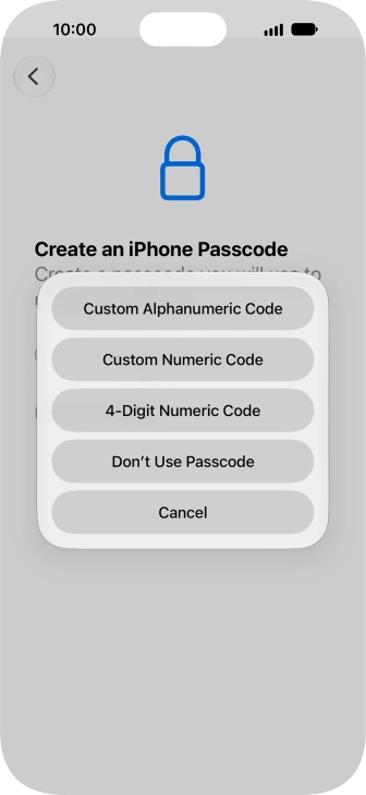 Follow the instructions on the screen to turn on use of phone lock code or press Don't Use Passcode. Follow the instructions on the screen to turn on use of phone lock code or press Don't Use Passcode.