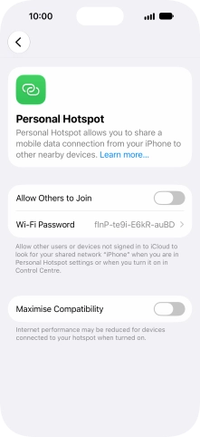 Press Wi-Fi Password and key in the required password.