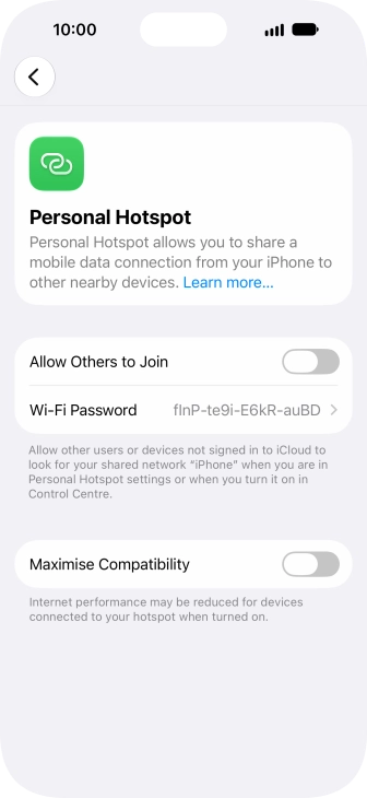 Press Wi-Fi Password and key in the required password.