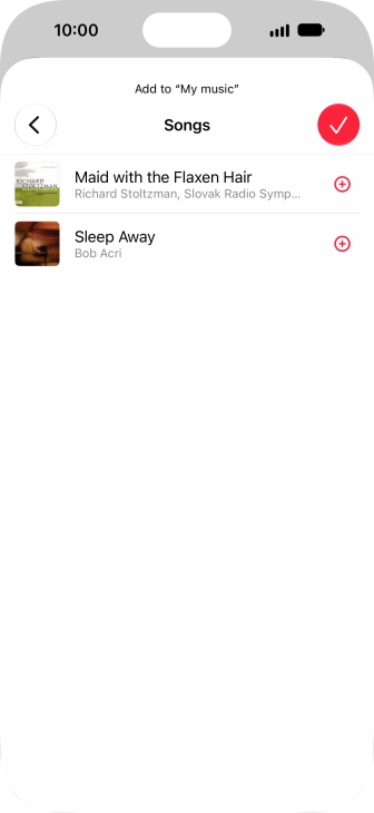 Go to the required category and press the add icon next to the required audio file.