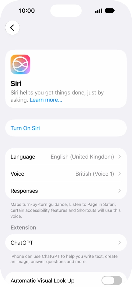 If it's the first time you use Siri AI, press Turn On Siri.