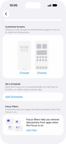 Press Add Schedule and follow the instructions on the screen to select settings for automatic activation of Do Not Disturb. Press Add Schedule and follow the instructions on the screen to select settings for automatic activation of Do Not Disturb.