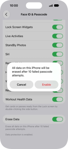 If you turn on the function, press Enable.